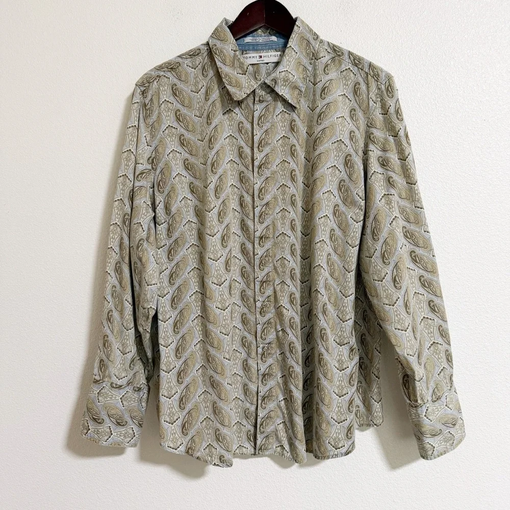 Tommy Hilfiger Paisley Snap Button Up Blouse - Picture 1 of 8